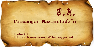 Biswanger Maximilián névjegykártya